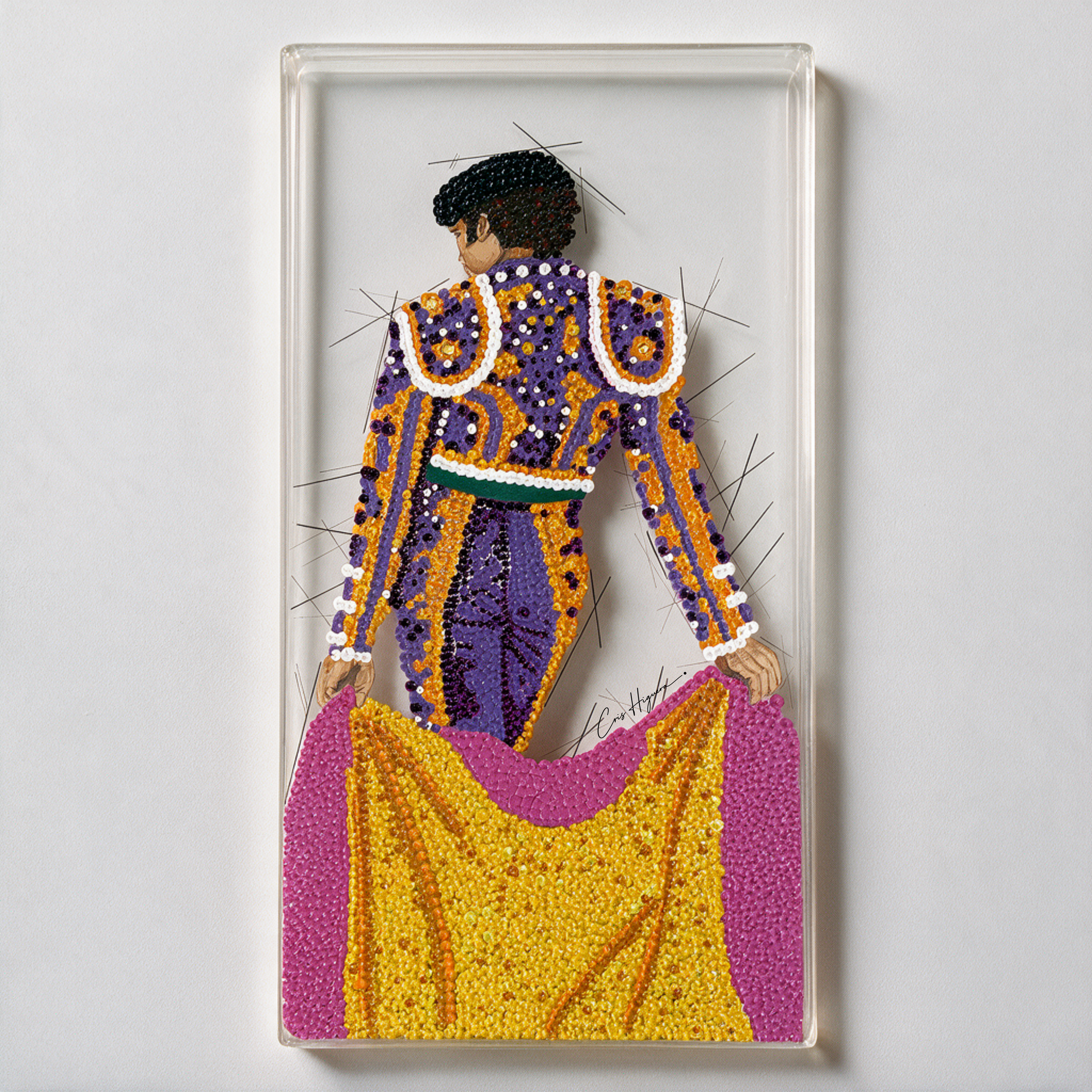 Torero — Acrílico y relieve sobre metacrilato transparente